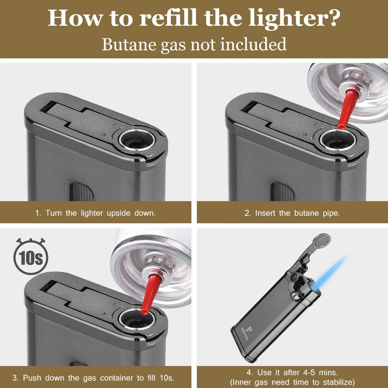 PIPITA Refillable Single Flame Torch Lighter: image 6